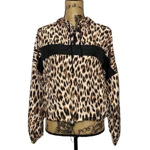 Zelos Leopard Print Windbreaker Travel Jacket S